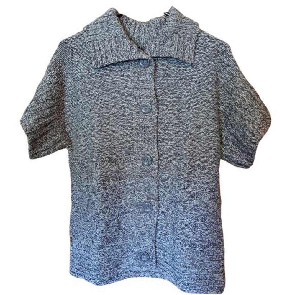 Croft & Barrow Womens Sz M‎ Sweater Brown Short Sleeve Button Up Knit Cardigan